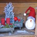 Floristik24 Deco hóember kalappal Adventi dekoráció Karácsonyi figura H38cm