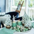 Floristik24 Dekoratív karácsonyfa, téli dekoráció, fenyő hóval 19cm