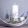 Floristik24 Karácsonyi dekoráció, deco fenyő, mini fenyő zöld havas H15cm Ø9,5cm 6db