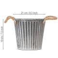 Dekoratív virágcserép, fém cserép fogantyúkkal, fém díszítéssel, shabby chic Ø21.5cm | Floristik24.hu