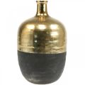 Floristik24 Dekoratív váza Fekete/Arany Virágváza Kerámia Ø18cm H29cm