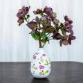 Floristik24 Dekoratív váza fehér virágos Ø11cm H17,5cm