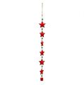 Floristik24 Dekoratív füzér fém csillagok piros 62cm