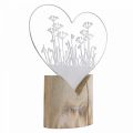 Floristik24 Dekoratív szív álló fém fa fehér rugós dekoráció H31cm