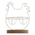 Deco csirke asztaldísz Húsvéti tojástartó fém 16x8,5x20cm