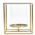 Floristik24 Dekoratív gyertyatartó arany fém lámpás üveg 12×12×13cm