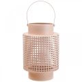 Floristik24 Dekoratív lámpás rózsaszín fém lámpa fogantyúval Ø18cm H29cm