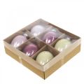 Floristik24 Deco húsvéti tojás akasztható üveg rózsaszín/zöld húsvéti dekoráció 6 db