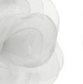 Floristik24 Dekoratív rózsa tollas csipesszel fehér 2db