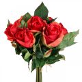 Floristik24 Deco rózsa csokor művirág rózsa piros H30cm 8db