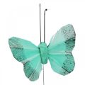 Floristik24 Deco pillangó drótra zöld, kék 5-6cm 24db