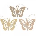 Deco pillangók deco fogas bézs/rózsaszín/sárga 12cm 12db