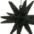 Floristik24 Deco csillagok fekete csillám 7,5cm 8db
