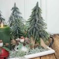 Floristik24 Deco karácsonyfa mini fenyő juta táska csillogó, zöld 26cm