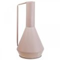 Floristik24 Dekoratív váza fém díszkancsó világos rózsaszín 19,5cm H38,5cm