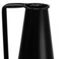 Floristik24 Dekoratív váza fém fekete díszkancsó kúpos 15x14,5x38cm
