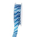 Floristik24 Deco szalag kék-fehér 15mm 20m