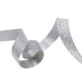 Floristik24 Dekoratív ezüst szalag csillámmal 10mm 150m