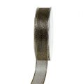 Floristik24 Dekoratív szalag lurex csíkokkal fekete 25mm 20m
