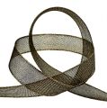 Dekoratív szalag lurex csíkokkal fekete 25mm 20m | Floristik24.hu
