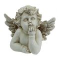 Floristik24 Dekoratív angyal figura álmodozó krém 20cm