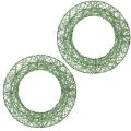 Floristik24 Zöld dekoratív drótháló koszorú barkácsoláshoz, 19 cm, 2 darab