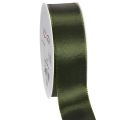 Floristik24 Szatén szalag ajándékcsomagoláshoz, taft szalag, zöld, 40 mm széles, 5 m hosszú