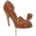 Floristik24 Női cipő dugóként, kerti dekoráció, masni patinás hercegnőcipő H19,5cm
