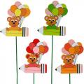 Floristik24 Deco dugós toll macikkal és léggömbökkel virágdugó nyári dekoráció gyerekeknek 16 db
