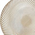 Floristik24 Dekoratív tányér kerek fehér barna hornyú asztali dekoráció Ø30cm H3cm