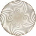 Floristik24 Dekoratív tányér kerek fehér barna hornyú asztali dekoráció Ø35cm H3cm
