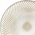 Floristik24 Dekoratív tányér kerek fehér barna hornyú asztali dekoráció Ø40cm H4cm