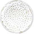 Floristik24 Dekoratív tányér fehér kerek barna szerkezetű vintage asztaldísz Ø39cm