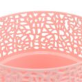 Floristik24 Dekoratív edény műanyag rózsaszín Ø13cm H13,5cm 1db