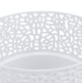 Floristik24 Dekoratív edény műanyag fehér Ø13cm H13,5cm 1db