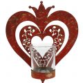 Floristik24 Dekoratív szív lámpással H26cm
