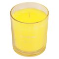 Floristik24 Illatos gyertya üveg nyári illatban Frangipani Yellow H8cm