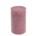 Floristik24 Egyszínű gyertyák antik rózsaszín 85x150mm 2db