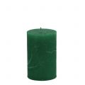 Floristik24 Egyszínű gyertyák sötétzöld 60x100mm 4 db