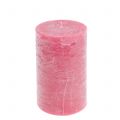 Floristik24 Egyszínű gyertyák rózsaszín 85x150mm 2db