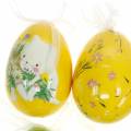 Floristik24 Dekoratív húsvéti csokor tojás sárga, zöld válogatott H7cm 6db