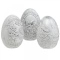 Floristik24 Húsvéti tojás nosztalgia madár motívum Húsvéti dekoráció helyhez fehér H9,5cm 3db