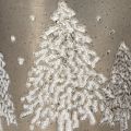 Dekoratív vödör fenyőfákkal és fa nyéllel, 13cm | Floristik24.hu