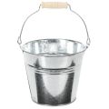 Floristik24 Vödör Ø14cm M12cm 6 db. Cink, fényes
