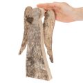 Angyalfigura fából és nyírfakéregből, 30 cm | Floristik24.hu