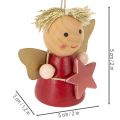 Dekoratív angyal medál csillaggal, akasztásra, 5 cm, 9 darab | Floristik24.hu