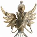 Floristik24 Dekoratív angyal fém antik arany Ø9,2 H22cm
