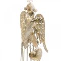 Floristik24 Angyalfigura szívvel, karácsonyi dekoráció fémből, dekoráció angyal antik-arany H38cm