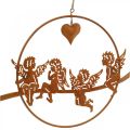 Floristik24 Karácsonyi angyal gyűrűben, adventi dekoráció, esküvői díszgyűrű, fém dekoráció rozsdamentes acél Ø20cm 3db