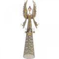 Floristik24 Dekoratív angyalfigura füzérrel, karácsonyi fém 13 × 8,5 cm H40 cm